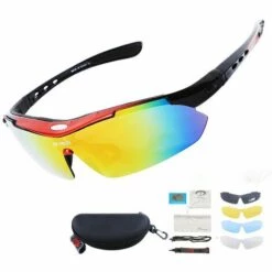 DONTODENT Lunettes De Cyclisme, Lunettes De Sport Pour Homme Et Femme, Lunettes De Sport Polarisées à Monture Incassable TR 90 Avec Protection UV400 Pour Le Cyclisme, La Pêche, Le Golf, Le Baseball, La Course, La Randonnée, L'escalade