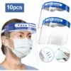 SWANEW Lot De 10 Visières De Protection Pour Le Visage,Masque En Plastique Léger Et Réglable Pour éviter Salive, Gouttes, Pollen Et La Pouss - Bleu
