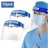 VINGO Lot De 10 Visières De Protection Pour Le Visage,Masque En Plastique Léger Et Réglable Pour éviter Salive, Gouttes, Pollen Et La Pouss - Bleu