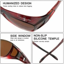 Lunettes De Soleil Correctrices Fitover à Porter Par-dessus Des Lunettes, Lunettes Polarisées Surdimensionnées Pour Hommes Femmes Avec Protection UV THSINDE -Promos Protection des yeux : lunettes et masque Magasin 64463456 5