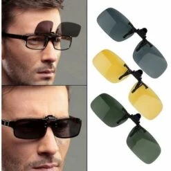 THSINDE Conduite Vision Nocturne Lentille Rabattable Cool Eyewear Lentille à Clipser Anti-UV 400