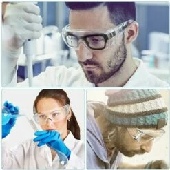 Fei Yu 3 Paires De Lunettes De Sécurité Transparentes Lunettes De Sécurité Industrielles De Laboratoire Lunettes Anti-buée Anti-rayures -Promos Protection des yeux : lunettes et masque Magasin 64522191 5
