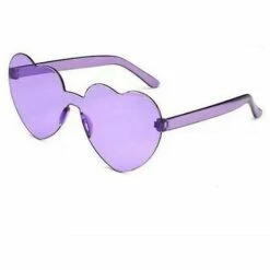 THSINDE Lunettes De Soleil Sans Monture En Forme De Coeur Caramel Clear Lunettes Sans Monture (Violet)