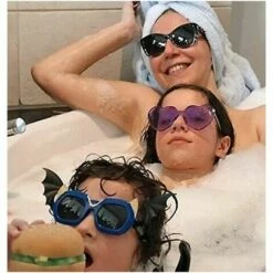 THSINDE Lunettes De Soleil Sans Monture En Forme De Coeur Caramel Clear Lunettes Sans Monture (Violet) -Promos Protection des yeux : lunettes et masque Magasin 64532085 3