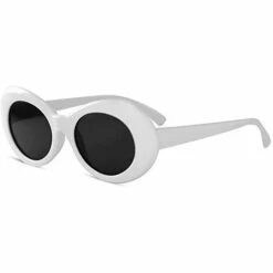 THSINDE Cool Nirvana Kurt Cobain Style Clout Lunettes De Soleil, Blanc