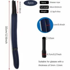 MONLY Cordon Lunettes 4Pcs Sangle De Lunettes Réglable Universel Cordons Lunettes Homme Femme Corde à Lunettes Corde De Lunettes De Soleil Pour Sports Nautiques Navigation De Plaisance Kayak Surf 4Couleurs -Promos Protection des yeux : lunettes et masque Magasin 64852759 2