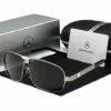 THSINDE Lunettes De Soleil Polarisées Mercedes-Benz Lunettes De Soleil Personnalisées Lunettes De Soleil Lunettes De Soleil Noir Argent