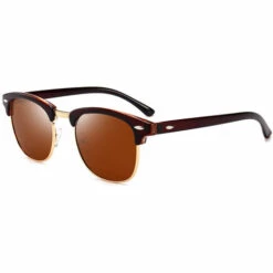 PERLE RARE Lunettes De Soleil Homme Femme Polarisées UV400 Classique Rétro Demi Monture Lunettes
