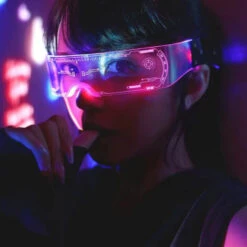 PERLE RARE Lunettes Lumineuses à LED, Lunettes LED Avec 7 Couleurs , Lunettes De Visière Pour Halloween Bar Fête Festival De Musique Carnaval -Promos Protection des yeux : lunettes et masque Magasin 65177699 3