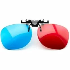 PERLE RARE Lunettes 3D Clip-on Rouge/Bleu (anaglyphe 3D) Pour Porteurs De Lunettes