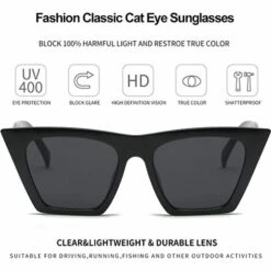 ILOVEMILAN Lunettes De Soleil Carrées œil De Chat Pour Femmes Fashion Oversize Cateye Classic Lunettes De Soleil Pour Femmes -Promos Protection des yeux : lunettes et masque Magasin 65216095 2