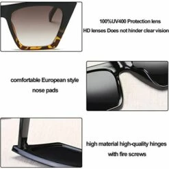 ILOVEMILAN Lunettes De Soleil Carrées œil De Chat Pour Femmes Fashion Oversize Cateye Classic Lunettes De Soleil Pour Femmes -Promos Protection des yeux : lunettes et masque Magasin 65216095 4