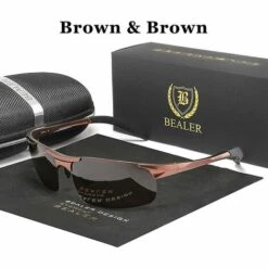 THSINDE Polarisierte Sonnenbrille Aluminium Magnesium Sonnenbrille Uv400 Outdoor Sport Fahren Radfahren Sonnenbrille Für Herren Braun