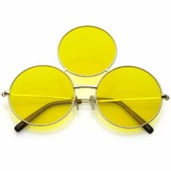 THSINDE Oversize Circle Third Eye Sonnenbrille Slim Arms 56mm Schwarz / Rauch