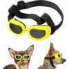 THSINDE Kleine Hundesonnenbrille UV-Schutzbrille Augenschutz Mit Verstellbarem Riemen Wassergelb