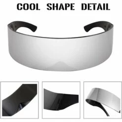 THSINDE 80er Jahre Futuristic Visier Cyber Sonnenbrille Männer Frauen Futuristischer Punk-Stil Cosplay B2740 Argent -Promos Protection des yeux : lunettes et masque Magasin 65258783 4