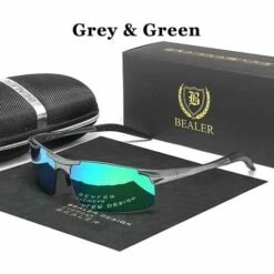 THSINDE Polarisierte Sonnenbrille Aluminium-Magnesium-Sonnenbrille Uv400 Outdoor-Sport Fahren Radfahren Sonnenbrille Für Herren Graugrün