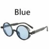 THSINDE Punk Sonnenbrille Polarisierte Retro Runde Sonnenbrille Hohe Qualität Bleu