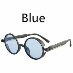 THSINDE Punk Sonnenbrille Polarisierte Retro Runde Sonnenbrille Hohe Qualität Bleu