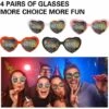 THSINDE 4pcs 3D-Herz-Sonnenbrille Mit Herzeffekten Spezielle Herzförmige Sonnenbrille
