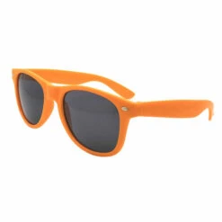 BF Lunettes De Soleil UV400 CAT 3 CE Caoutchouc - Lunettes Unisexes De Style Rétro Vintage Caoutchoutées Avec Charnières à Ressort, Unisexe Orange