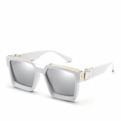 BF Lunettes De Soleil Carrées Vintage Lunettes De Soleil à Monture épaisse Protection UV400 Femmes Hommes