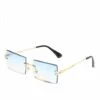 BF Lunettes De Soleil Rectangulaires Longues Sans Monture Pour Hommes Et Femmes Lunettes Carrées Sans Monture Anti-reflets