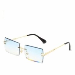 BF Lunettes De Soleil Rectangulaires Longues Sans Monture Pour Hommes Et Femmes Lunettes Carrées Sans Monture Anti-reflets