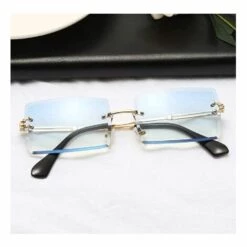 BF Lunettes De Soleil Rectangulaires Longues Sans Monture Pour Hommes Et Femmes Lunettes Carrées Sans Monture Anti-reflets -Promos Protection des yeux : lunettes et masque Magasin 65273624 3