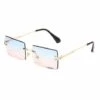 BF Lunettes De Soleil Rectangulaires Longues Sans Monture Pour Hommes Et Femmes Lunettes Carrées Sans Monture Anti-reflets