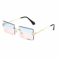 BF Lunettes De Soleil Rectangulaires Longues Sans Monture Pour Hommes Et Femmes Lunettes Carrées Sans Monture Anti-reflets