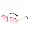 BF Lunettes De Soleil Rectangulaires Longues Sans Monture Pour Hommes Et Femmes Lunettes Carrées Sans Monture Anti-reflets