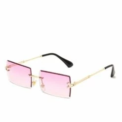 BF Lunettes De Soleil Rectangulaires Longues Sans Monture Pour Hommes Et Femmes Lunettes Carrées Sans Monture Anti-reflets