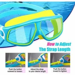 BF Lunettes De Natation, Lunettes De Natation Miroir étanches, Protection UV Anti-buée à 180 Degrés Avec Housse Gratuite Et Pont En Silicone Souple Pour Adultes Hommes Femmes Adolescents Lac Bleu Plus Jaune -Promos Protection des yeux : lunettes et masque Magasin 65273640 4