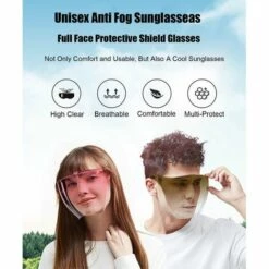 Yoouyida Kkmoon Lunettes De Securite Anti-Buee Lunettes De Soleil Lunettes De Protection Avec Ecran Facial Complet Lunettes De Securite Teintees Lunettes De Protection, Violet -Promos Protection des yeux : lunettes et masque Magasin 65298586 4