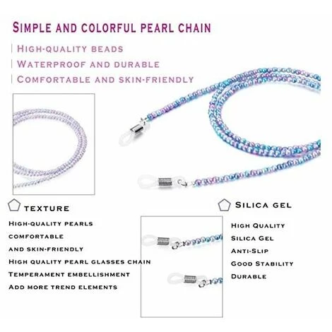 L'FLANEUR Sangle De Lunettes, Cha?nes De Lunettes Pour Femmes, Couvre-visages Cha?nes Perlées, Support De Sangle De Lunettes De Soleil, Masque De Lunettes ANEUR 3 L'FLANEUR Sangle De Lunettes, Cha?nes De Lunettes Pour Femmes, Couvre-visages Cha?nes Perlées, Support De Sangle De Lunettes De Soleil, Masque De Lunettes ANEUR – Image 3