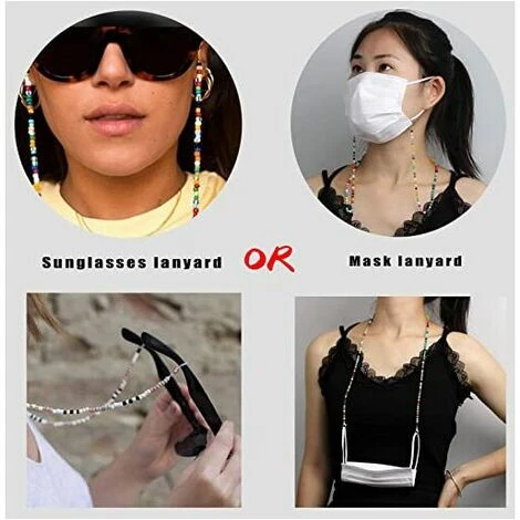 L'FLANEUR Sangle De Lunettes, Cha?nes De Lunettes Pour Femmes, Couvre-visages Cha?nes Perlées, Support De Sangle De Lunettes De Soleil, Masque De Lunettes ANEUR 4 L'FLANEUR Sangle De Lunettes, Cha?nes De Lunettes Pour Femmes, Couvre-visages Cha?nes Perlées, Support De Sangle De Lunettes De Soleil, Masque De Lunettes ANEUR – Image 4