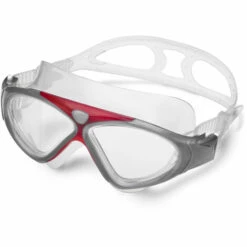 BDD Lunettes De Natation, Lunettes De Natation Transparentes Pour Adultes, Anti-buée, Imperméables, Protection UV, Champ De Vision Réglable à 180 Degrés Unisexe Rouge