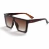DONTODENT Lunettes De Soleil Carrées Surdimensionnées Pour Femmes Hommes Fashion Flat Top Big Black Frame Shades Brown Frame