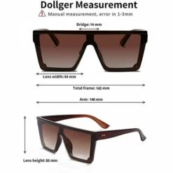 DONTODENT Lunettes De Soleil Carrées Surdimensionnées Pour Femmes Hommes Fashion Flat Top Big Black Frame Shades Brown Frame -Promos Protection des yeux : lunettes et masque Magasin 65380778 5