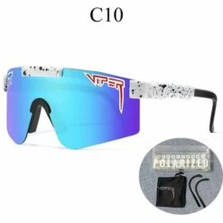 DONTODENT Pit Viper Lunettes De Cyclisme Lunettes De Soleil Avec Verres Interchangeables UV400 Lunettes De Sport Pour Activités De Plein Air Course à Pied Cyclisme C10