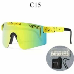 DONTODENT Pit Viper Collection Lunettes De Cyclisme Lunettes De Soleil Avec Verres Interchangeables UV400 Lunettes De Sport Pour Activités De Plein Air Course à Pied Cyclisme C15