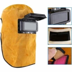 OSQI Masque De Protection Pour Casque De Soudage, Lentille En Cuir, Cagoule De Soudage à Clapet, Protection Intégrale, Durable, Résistant à La Chaleur, Respirant. -Promos Protection des yeux : lunettes et masque Magasin 65506760 3
