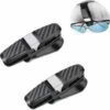 DONTODENT Porte Lunettes Pour Voiture,Lot De 2 Supports De Lunettes De Soleil Pour Voiture, Clip Rotatif à 180 ° Avec Clip Pour Cartes, Pour Pare-Soleil De Voiture