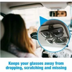 DONTODENT Porte Lunettes Pour Voiture,Lot De 2 Supports De Lunettes De Soleil Pour Voiture, Clip Rotatif à 180 ° Avec Clip Pour Cartes, Pour Pare-Soleil De Voiture -Promos Protection des yeux : lunettes et masque Magasin 65601005 3