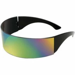 DONTODENT 80s Futuristic Visor Cyber Sunglasses Hommes Femmes Futuristic Punk Style Cosplay B2740 Coloré