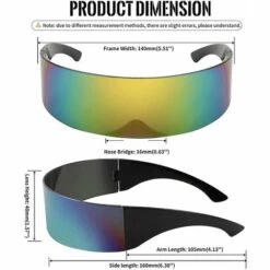 DONTODENT 80s Futuristic Visor Cyber Sunglasses Hommes Femmes Futuristic Punk Style Cosplay B2740 Coloré -Promos Protection des yeux : lunettes et masque Magasin 65601421 5