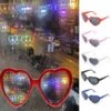 LTS FAFA 1 Pièce Rouge Coeur Forme Diffraction Réseau Fête Rave Lunettes Lentille Verre Piste Lumière Spectacle Feux D'artifice Réfraction Laser Lunettes Rouge