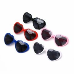LTS FAFA 1 Pièce Rouge Coeur Forme Diffraction Réseau Fête Rave Lunettes Lentille Verre Piste Lumière Spectacle Feux D'artifice Réfraction Laser Lunettes Rouge -Promos Protection des yeux : lunettes et masque Magasin 65747311 3