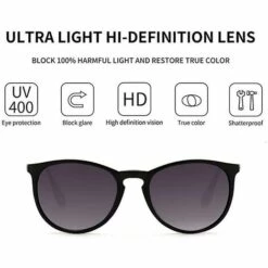 BAICCCF Lunettes De Protection Lunettes De Soleil Rondes Vintage Pour Femmes Hommes Classique Rétro Designer Styleround Lunettes De Soleil Polarisées Classiques Pour Femmes Hommes Style Vintage Uv400lunettes De Soleil Fo - Noir Rose-2pcs - Rose Noir -Promos Protection des yeux : lunettes et masque Magasin 65748252 4